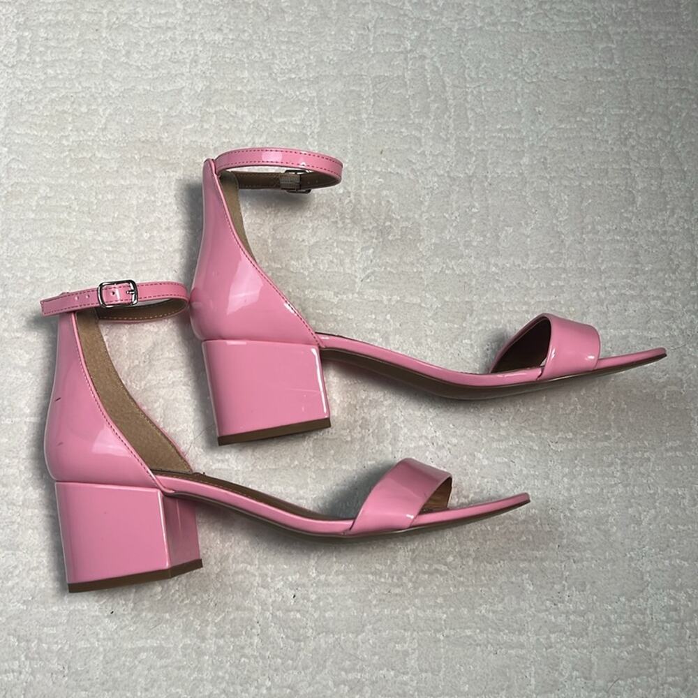 Steve Madden Irenee pink open toe ankle strap low block heel sandal shoes 10 - Picture 8 of 8
